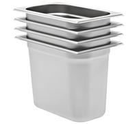 8x Gastronorm Containers GN 1/4 Stainless Stackable Tray Multi Sizes vidaXL