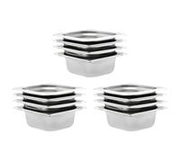 8x Gastronorm Containers GN 1/6 Stainless Stackable Tray Multi Sizes vidaXL