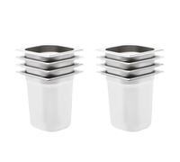 8x Gastronorm Containers GN 1/6 Stainless Stackable Tray Multi Sizes vidaXL