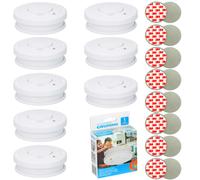 8x Grundig Smoke Detector 85 dB with 9V Batteries and Magnet Mounts Fire Alarm