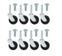 8x Heavy Duty Swivel Castor Wheels 40mm Trolley Furniture with Sockets (8 Castor Wheels With Sockets)