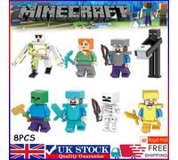 8x Minecraft Toy Figures & Weapons Characters Figures Building Blocks Toys