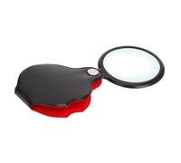 8X Mini Folding Magnifying Glass 50mm Handy Magnifier Portable Pocket Glass Lens Loupe with PU Leather Rotating Protective Holster for Reading Newspaper,Book,Magazine,Science Class,Hobby,Jewelry