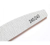 8X Nail Files Zebra Shape Half Moon Chose GRIT Double Sided Emery Board (GRIT 240/240)
