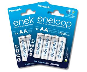 8x PANASONIC Eneloop AA Rechargeable Batteries 2000mAh NiMH Battery Genuine