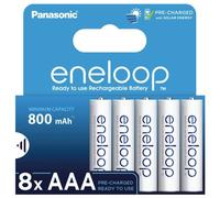 8 Panasonic Eneloop Rechargeable AAA HR03 Batteries 8 Blister Pack 1.2V 800mAh