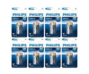 8x PHILIPS CR123A 3V Lithium Photo Battery 123 CR123 DL123 CR17345 Camera Alarm