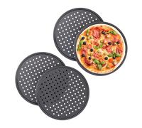 8x Pizza Tray Crisping Tray Set Pizza Baking Cooking Non-stick Round Baking Tin
