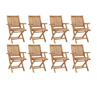 8x Solid Teak Wood Folding Garden Chairs Furniture Outdoor Seating vidaXL