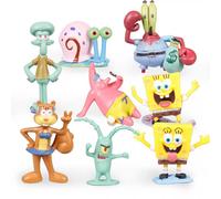 8x SpongeBob SquarePants Figure Happy Birthday Party Cake Topper Blind Box Toy
