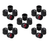 8x Tyre Valve Dust Caps Silver Grey for Car Motorbike Cycle, Universal Schrader Valve Stem Covers, Protective Plastic Screw-On Air Cap Set for Alloy and Steel Wheels