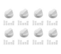 8X White Control Knob for Cooker, Oven & Hob - Easy Fit with Adaptors - Compatible With Ariston
