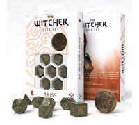 8x Witcher Dice Set Triss Merigold Green Gold RPG Game Q-Workshop
