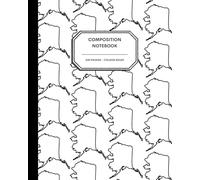 8x10" Composition Notebook - 200 Alternating Blank and College Ruled Pages - Alaska State Outline Notebook Journal with Clean White Background for Kids, Preteens, Teens and Adults