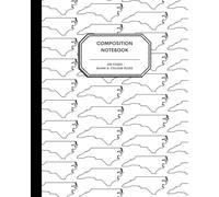8x10" Composition Notebook - 200 Alternating Blank and College Ruled Pages - North Carolina State Outline Notebook Journal with Clean White Background for Kids, Preteens, Teens and Adults
