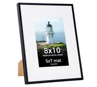 8x10 Photo Frame, 8x10 inch Picture Frames with Mount for 5x7 inch Frame, Metal Frame with Plexiglass Window, Versatile Poster Frame for Home, Gallery Wall Mount Display, Black