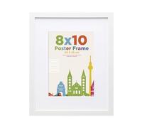 8x10 Photo Frame with 7x5 Mount, Wooden 20 x 25 cm Frames Featuring Clear Plexiglass for Table and Wall Mounting, Perfect for Portrait, Home, Office,White
