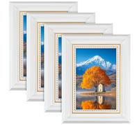 8x10 photo frames White - 4Pack Premium Vintage Picture Frames 8x10 for 25.4x20.3 cm Photo Picture Poster, 10x8 Picture Frames for Wall Mount & Tabletop