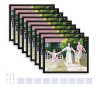 8x10 Picture Frame Set of 9, Picture Frames 8 by 10 to Display Picture 5x7 with Mat or 8x10 without Mat, Photo Tiles Photo Frame 8x10 Picture Frame with Mat for Wall Hanging (Black - 9 Pcs)