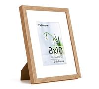 8x10 Picture Frame, Solid Oak Wood 8x10 inch Natural Wood Photo Frame for Home & Wall Decor, 8x10 Picture Frame with Mount for 5x7 Inch with Tempered Real Glass, Tabletop & Wall Mounting Display