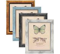 8x10 Picture Frames Set of 4,25.4x20.3cm Rustic Retro Photo Frame with HD Plastic Cover,Wall Mount and Tabletop Display,Family Friends Wedding Gift