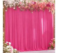 8x10FT Hot Pink Backdrop Curtains for Wedding Parties, Wrinkle Free Polyester Photography Backdrop Drapes for Wedding Baby Shower Birthday Parties Stage Background Stand Decorations 4x10ft,2 Panels