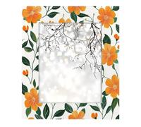 8x10inch Photo Frame Wooden Photo Display,Stand Tabletop and Wall Mounting Wood Picture Frames Orange Flowers Green Leaves Plant