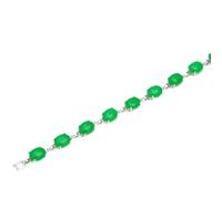 8x10mm Oval Green Jade Crystal Bracelet 7" Sweet & Happy Girl's Store (Bracelet)