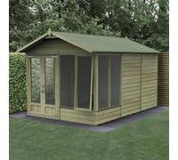 8x12 Forest Beckwood Apex Summerhouse with Double Doors - 25yr Guarantee - 1 Opening Window - Delivery Only