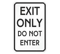 8x12 IN Exit Only - Do Not Enter Sign |Metal Tin Sign Black on White es