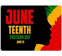 8x12 IN Juneteenth Metal Sign June Freedom Day Awareness Black Cultural Pride Social Justice Anti Racism Achievement Plaque Vintage Tin Sign For Home Bar Garage Man Cave Wall Decoration
