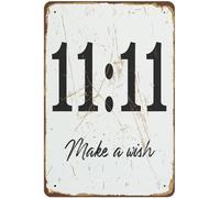 8x12 Inch 11 11 Make A Wish Novelty Tin Sign - Man Cave Wall Decor