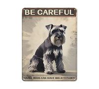 8x12 Inch Beware of Dog Signs for Fence,Warning Tin Sign "SMALL DOGS CAN HAVE BIG ATTITUDES",Home Kitchen Farm Garden Garage Wall Decor