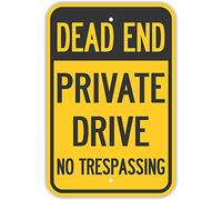 8X12 Inch Dead End Private Drive No Trespassing Metal Signs Keep Out