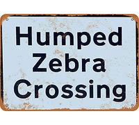 8X12 Inch in Metal Sign Humped Zebra Crossing Wall Decor
