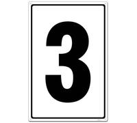 8x12 inch Metal Number Sign 3, Parking Spot Aluminum Signs, Weatherproof, Fade-Resistant, Curbside Number, Black/White, Ideal for Outdoor and Indoor Use