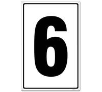 8x12 inch Metal Number Sign 6, Parking Spot Aluminum Signs, Weatherproof, Fade-Resistant, Curbside Number, Black/White, Ideal for Outdoor and Indoor Use