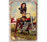 8X12 Inch Pin Up Girl Poster Sexy Lady Vintage Bar Pub Cafe Garage Home Wall Decor Retro Metal Aluminium Sign