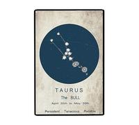 8x12 Inch Taurus The Bull Zodiac Metal Sign - Beautiful Spiritual Astrology Decor - Wall Plaque for Home, Office, and Astrology Lovers
