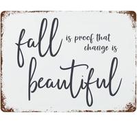 8x12 inch Tin Sign Halloween Fall is Proof That Change is Beautiful Metal T