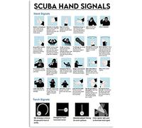 8x12 Inch Tin Sign Scuba Hand Signals Metal Tin Signs Scuba Diver Knowledge Reading Posters Dive Guide Collection Plaques Club Beach Room Wall Decor