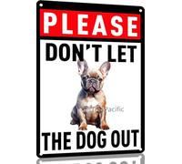 8x12 Inch Vintage French Bulldog Metal Tin Sign Don't Let The Dog Out Home Bar Kitchen Wall Decor Plaque Sign Aluminium Metal Sign Home Decor