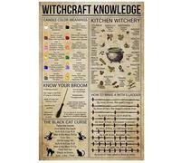 8X12 Inch Witchcraft Knowledge Candle Color Meanings Kitchen Witchery Broom Poster Tin Metal Sign Wall Art for Home Bathroom Decor