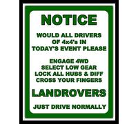 8X12 Inch Would All Drivers Off Road Landrover Defender Metal Sign