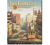 8x12Inch Metal Tin Sign,San Francisco The Lindbergh Line Art Plaque Home Wll Decor For Coffee Bar Room Vintage Decor