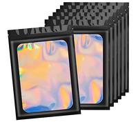 8x13cm 100 Grip Foil Ziplock Bags,Black Small Clear Plastic Bags, Resealable Storage Pouches, Poly Zip Lock Bags, Perfect for Kitchen Storage, Jewellery, Diamond Painting, Small Cookies and Sweets