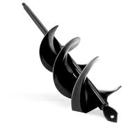 8x30cm Black Twin Auger Drill Bit - Wide & Fast Double Spiral Drill for Planting & Posts - Heavy Duty Steel with Hex Shank