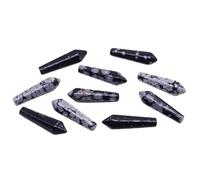 8x30mm Hexagonal Column Tower Point, Natural Amethyst Tiger Eye Crystal for DIY Jewelry Pendant Necklace 5PCS