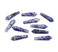 8x30mm Hexagonal Column Tower Point, Natural Amethyst Tiger Eye Crystal for DIY Jewelry Pendant Necklace 5PCS