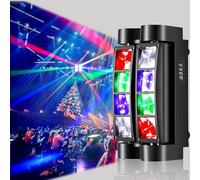 8x3W RGBW Beam Spider Stage Light,Spider Moving Head DJ Lights with 4 Lighting Modes, Sound Activated DMX512 for Disco, Karaoke, Party, Stage, DJ Events